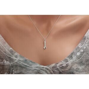 Sterling Silver Oxidized Wrench Charm Necklace, Silver Charm Wrench Necklace